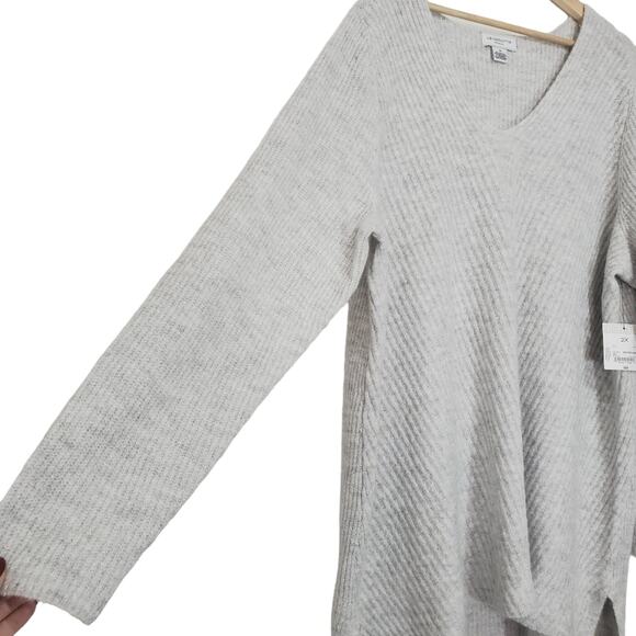 NWT Liz Claiborne | Sparkle Soft Knit Cozy V-Neck Sweater - Picture 3 of 13